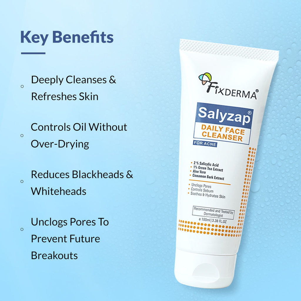 Fixderma Salyzap 2% Salicylic Acid Face Wash for Oily Skin, Sulphate Free