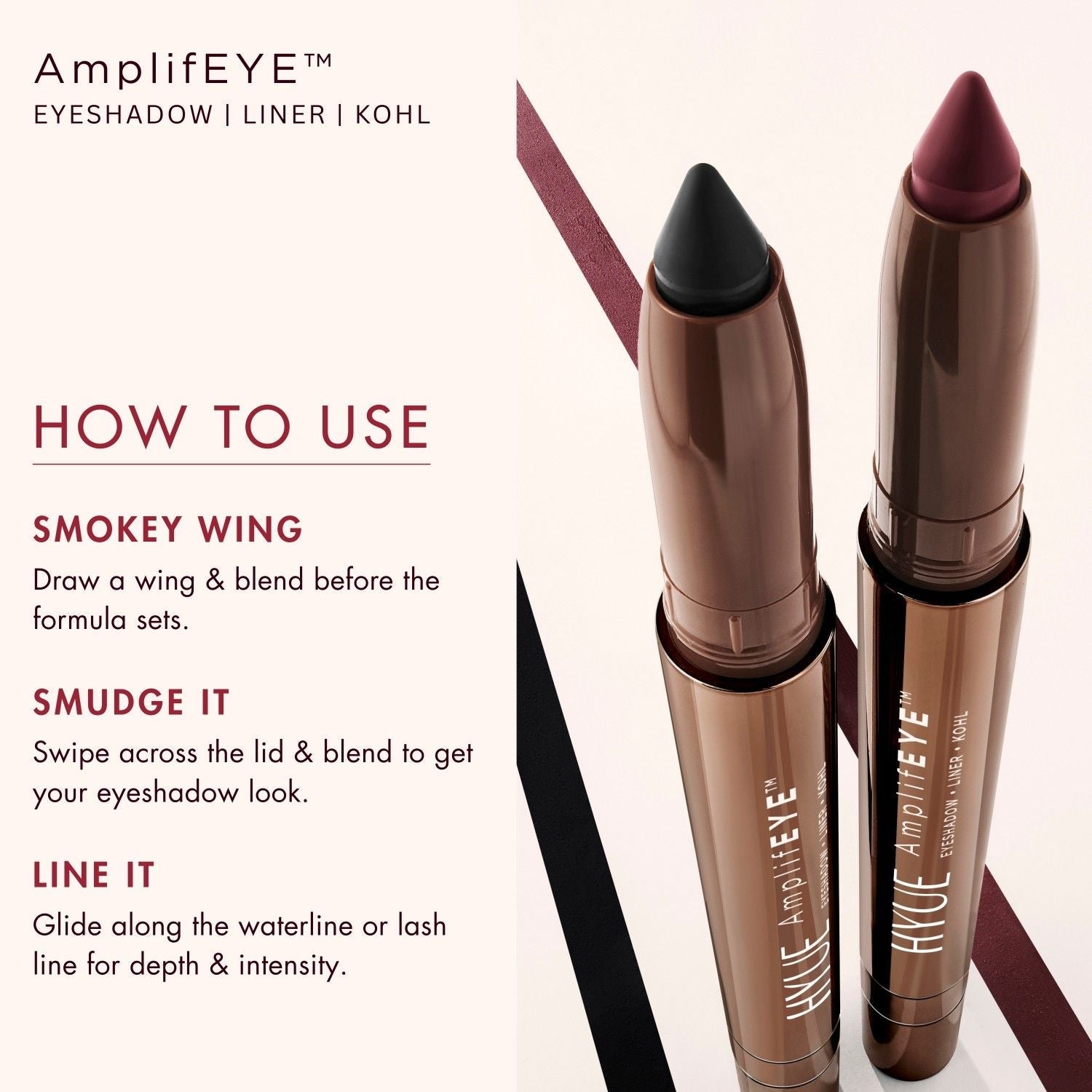 HYUE AmplifEYE 3-in-1 Eye Crayon - Eyeshadow Liner Kohl - Multi-Use