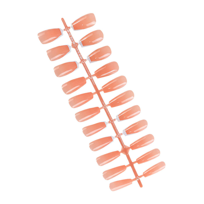 Matra Press On Nails French Manicure Tips Reusable Artificial Stick On Fake Extensions Nude