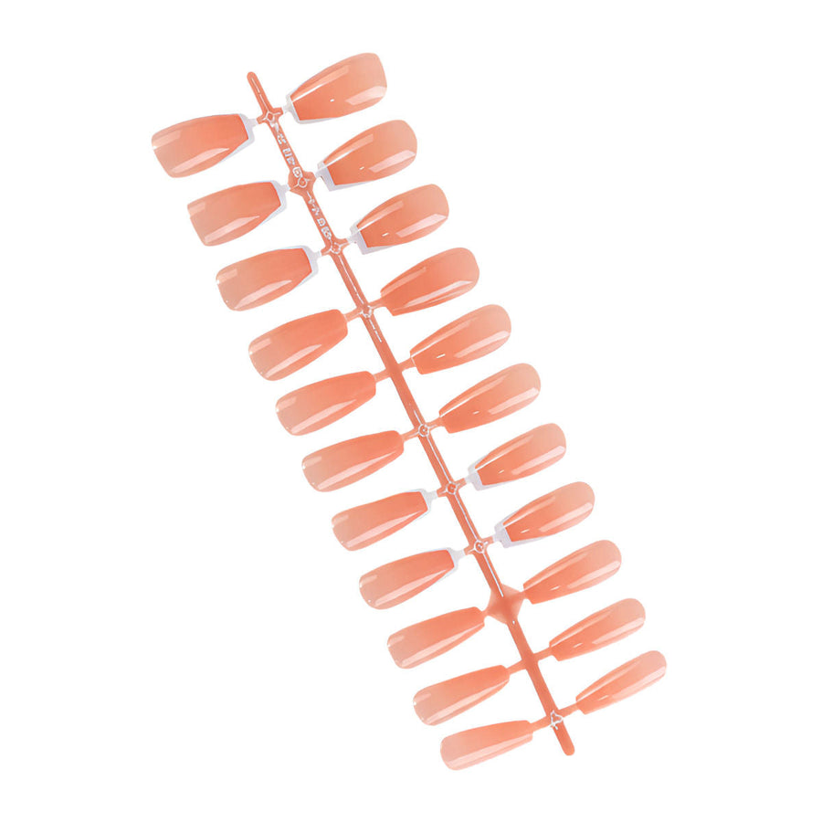 Matra Press On Nails French Manicure Tips Reusable Artificial Stick On Fake Extensions Nude