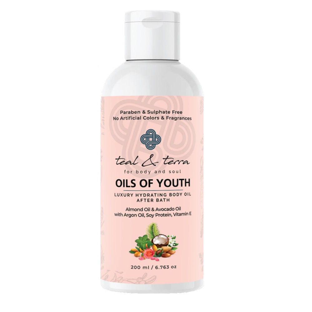 Teal & Terra Luxury Hydrating Body Oil After Bath with Argan & Rose