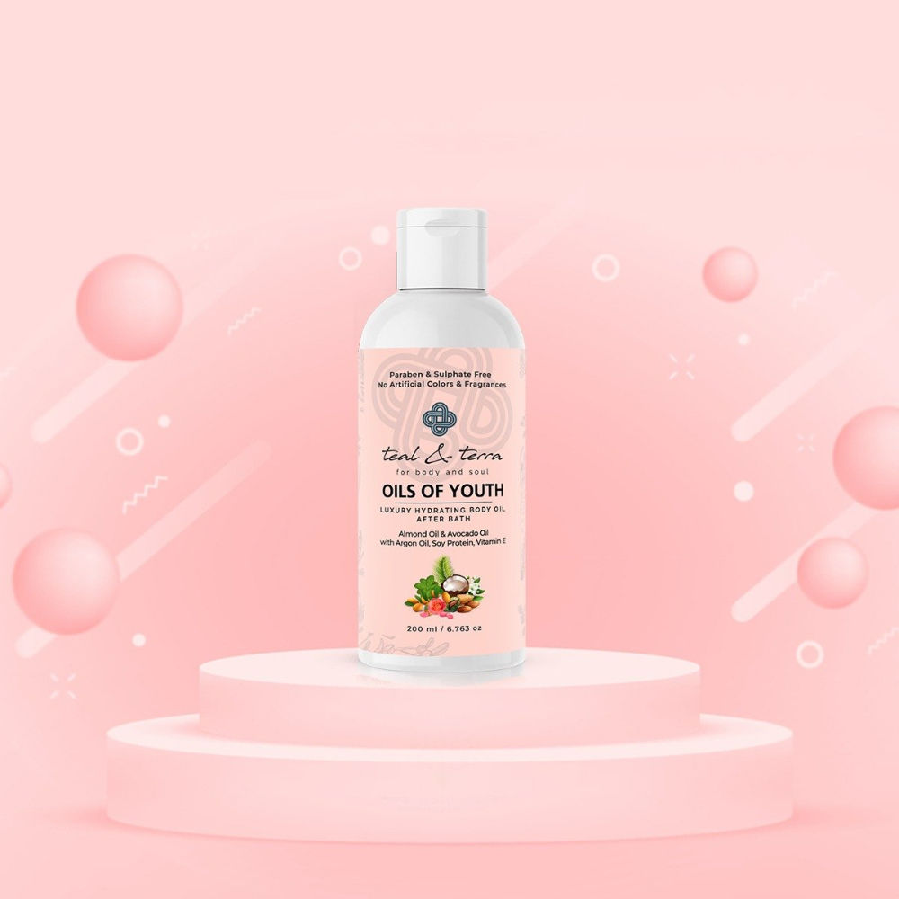 Teal & Terra Luxury Hydrating Body Oil After Bath with Argan & Rose