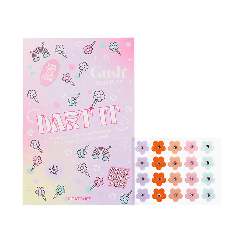 Gush Beauty Dart It Pimple Patches Work in 6-8 Hrs For Acne, Zits And Blemishes - Petal Powder