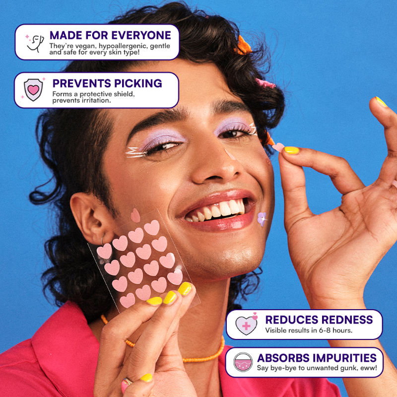 Gush Beauty Dart It Pimple Patches Work in 6-8 Hrs For Acne, Zits And Blemishes - Petal Powder
