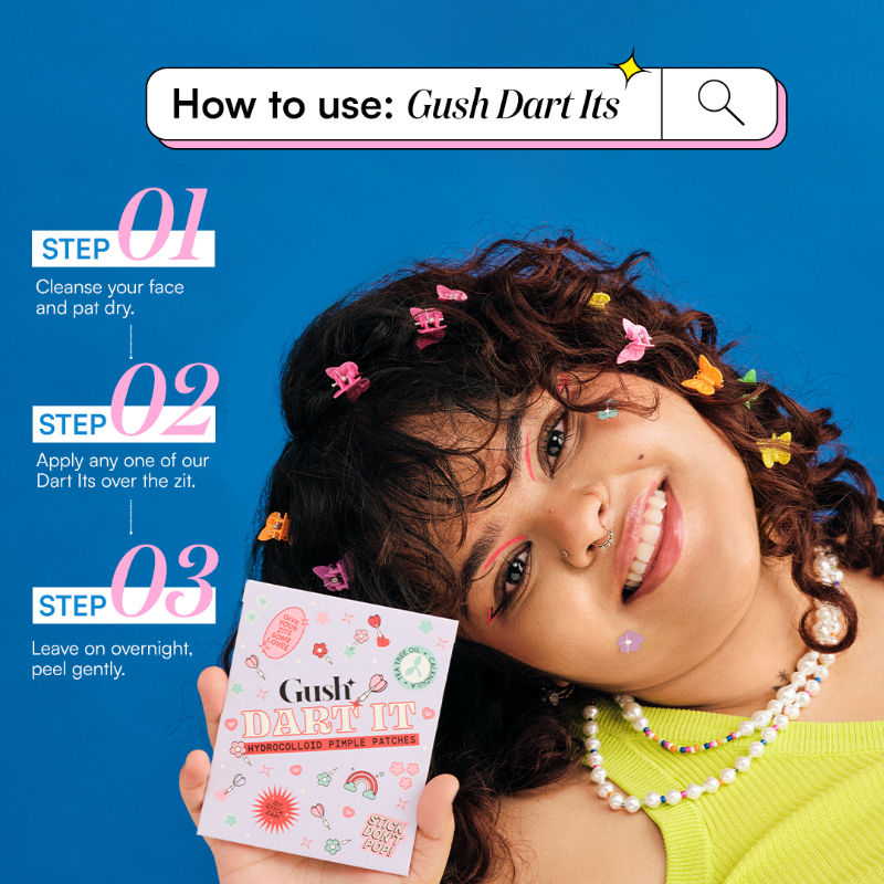 Gush Beauty Dart It Pimple Patches Work in 6-8 Hrs For Acne, Zits And Blemishes - Super Star