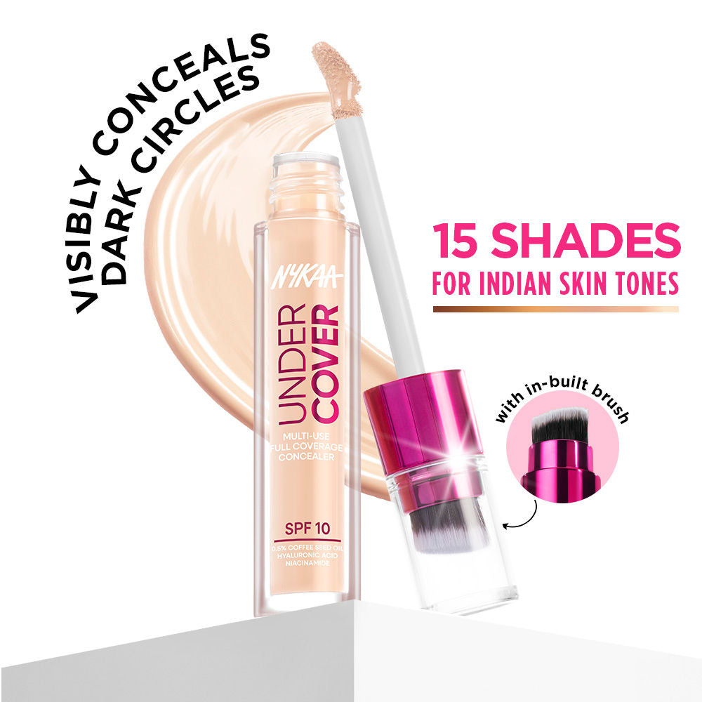 Nykaa Undercover Multi-Use Full Coverage Concealer-Hyaluronic Acid & Niacinamide