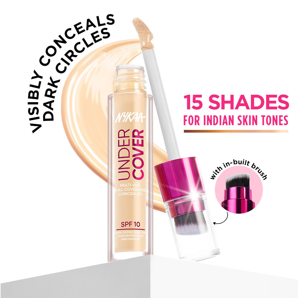 Nykaa Undercover Multi-Use Full Coverage Concealer-Hyaluronic Acid & Niacinamide