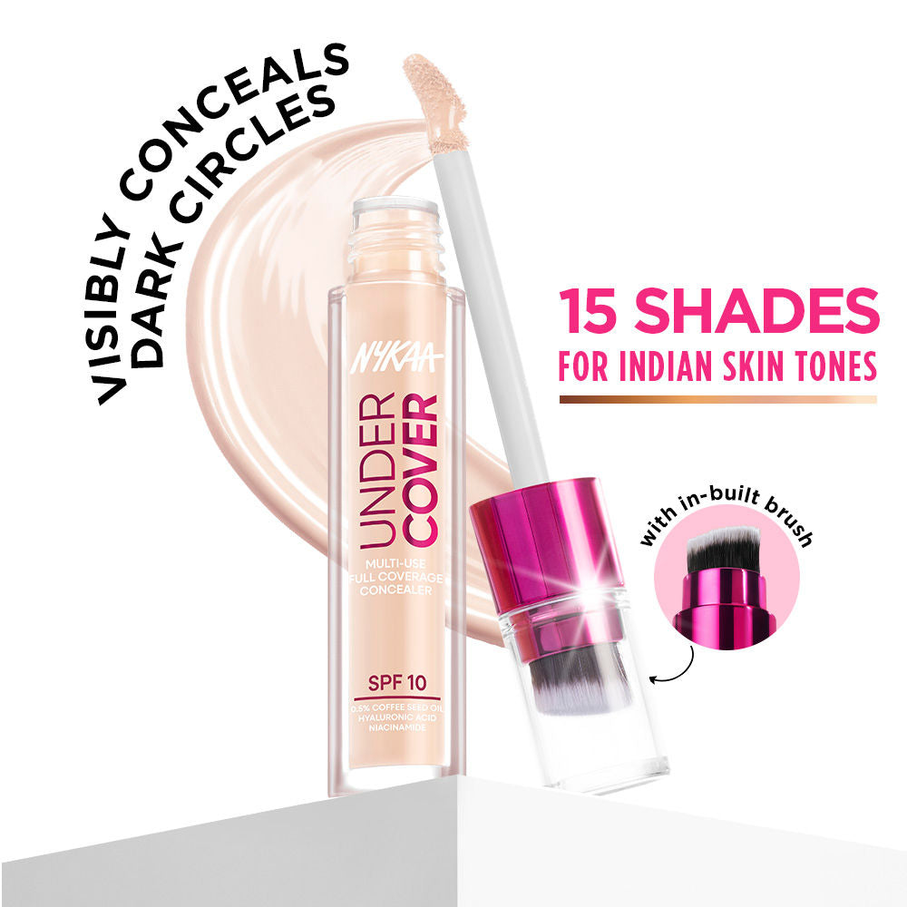 Nykaa Undercover Multi-Use Full Coverage Concealer-Hyaluronic Acid & Niacinamide