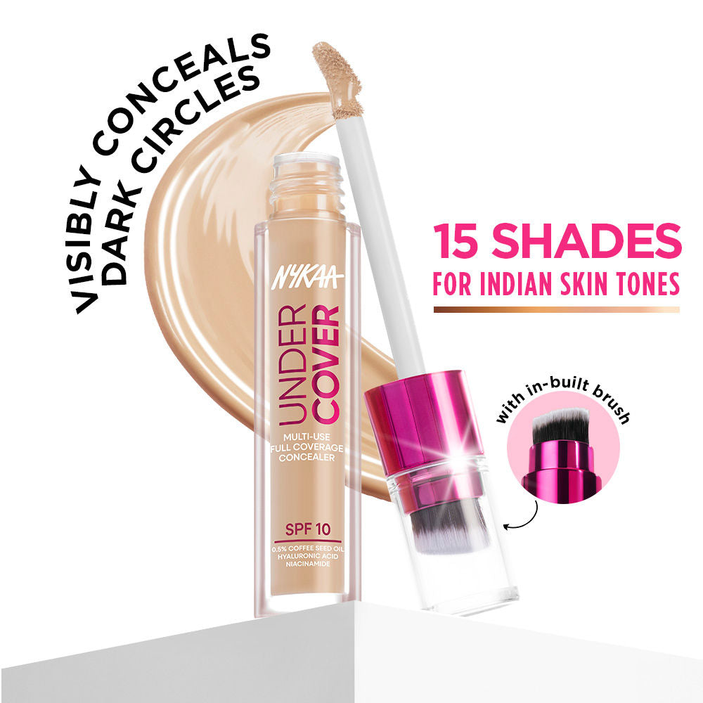 Nykaa Undercover Multi-Use Full Coverage Concealer-Hyaluronic Acid & Niacinamide