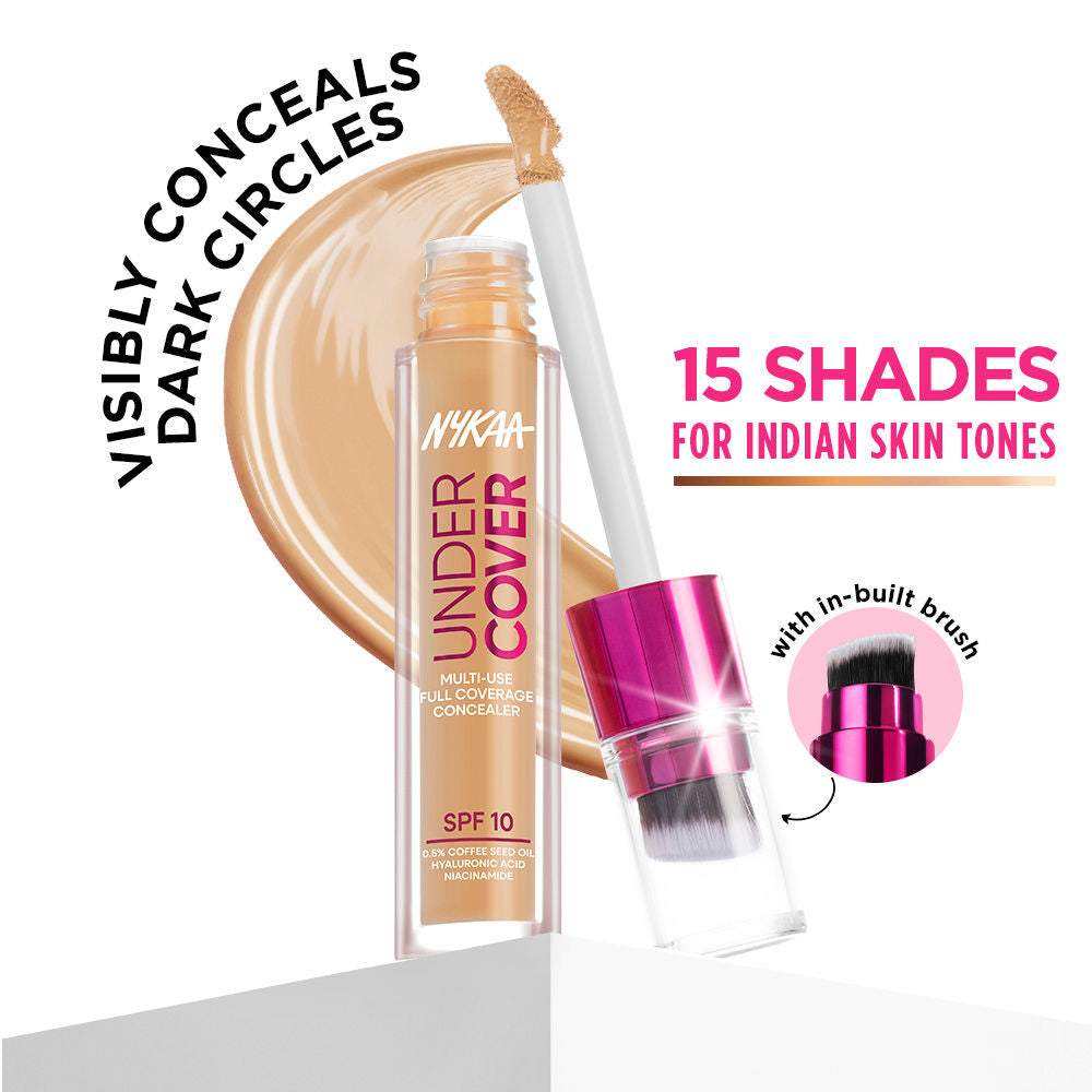 Nykaa Undercover Multi-Use Full Coverage Concealer-Hyaluronic Acid & Niacinamide