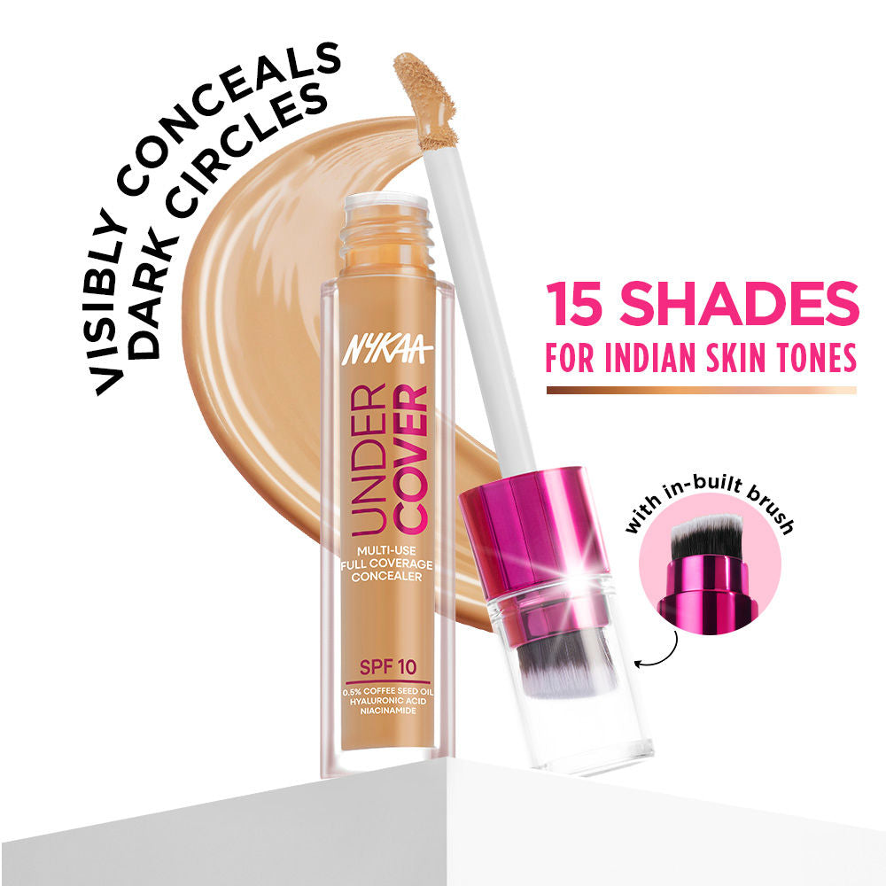 Nykaa Undercover Multi-Use Full Coverage Concealer-Hyaluronic Acid & Niacinamide
