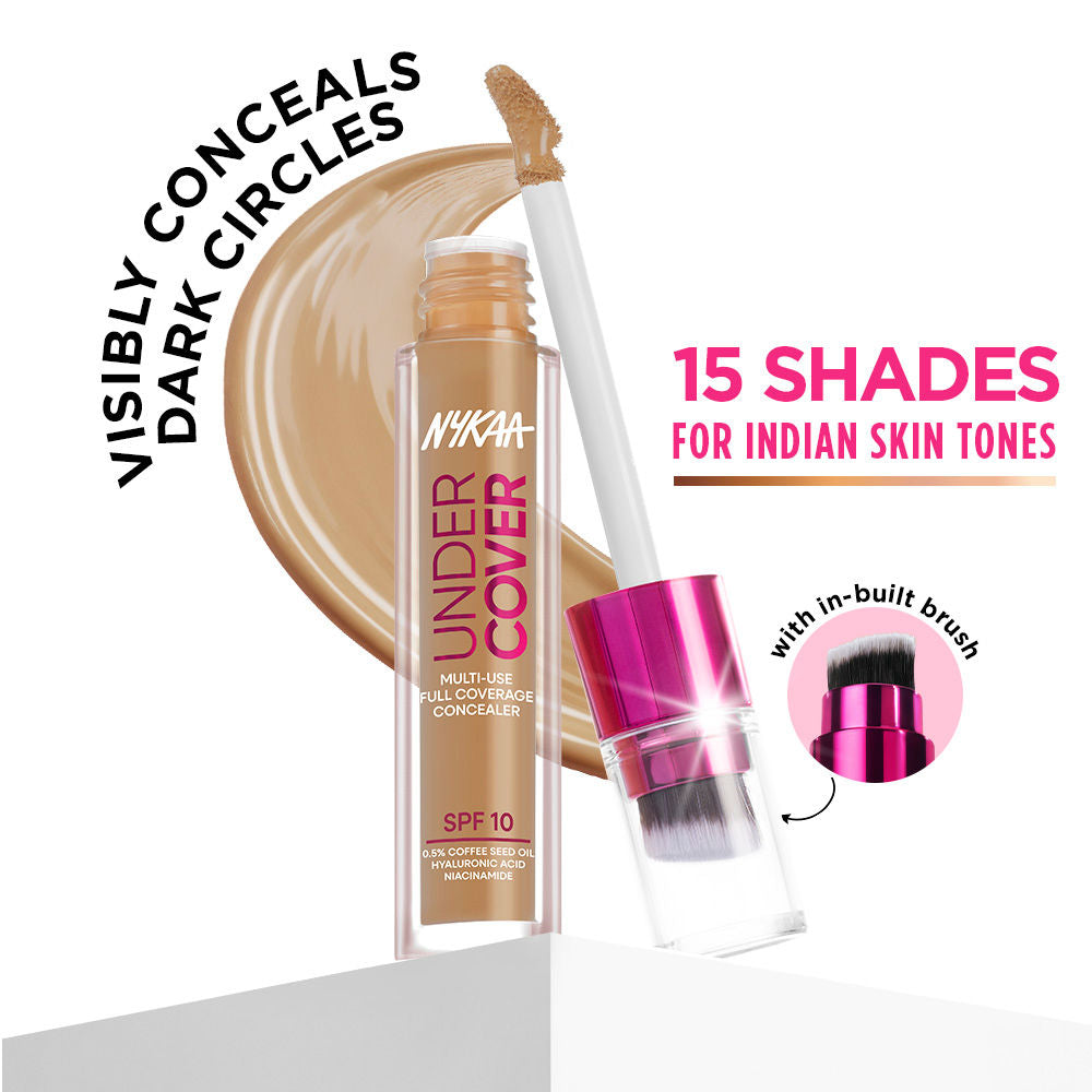 Nykaa Undercover Multi-Use Full Coverage Concealer-Hyaluronic Acid & Niacinamide
