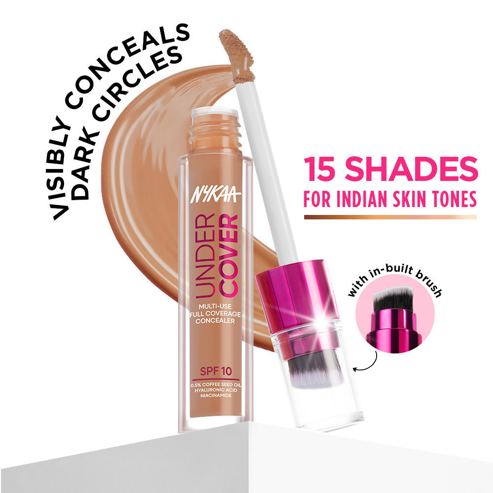 Nykaa Undercover Multi-Use Full Coverage Concealer-Hyaluronic Acid & Niacinamide