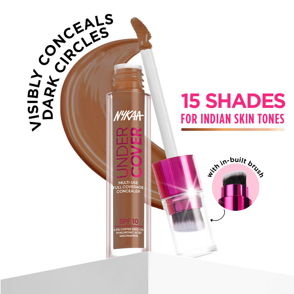 Nykaa Undercover Multi-Use Full Coverage Concealer-Hyaluronic Acid & Niacinamide