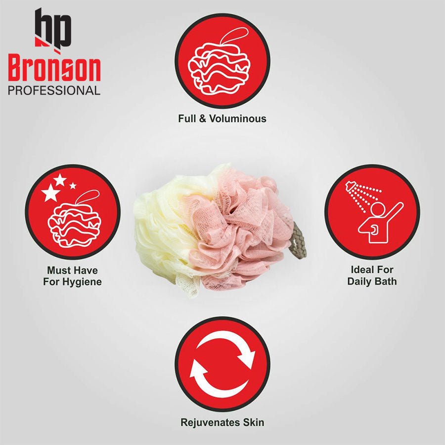 Bronson Professional Premium Bath Sponge Loofah Big Round For Body Scrubbing (Color May Vary)
