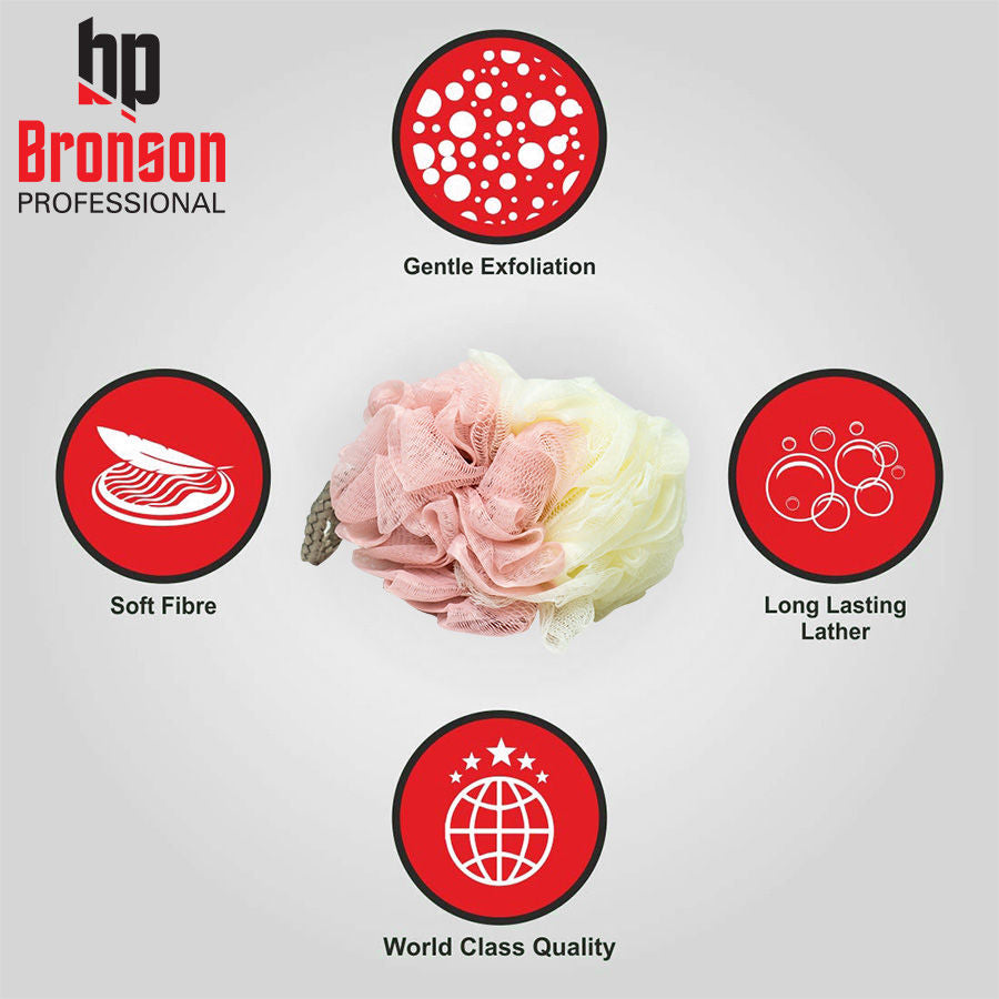 Bronson Professional Premium Bath Sponge Loofah Big Round For Body Scrubbing (Color May Vary)