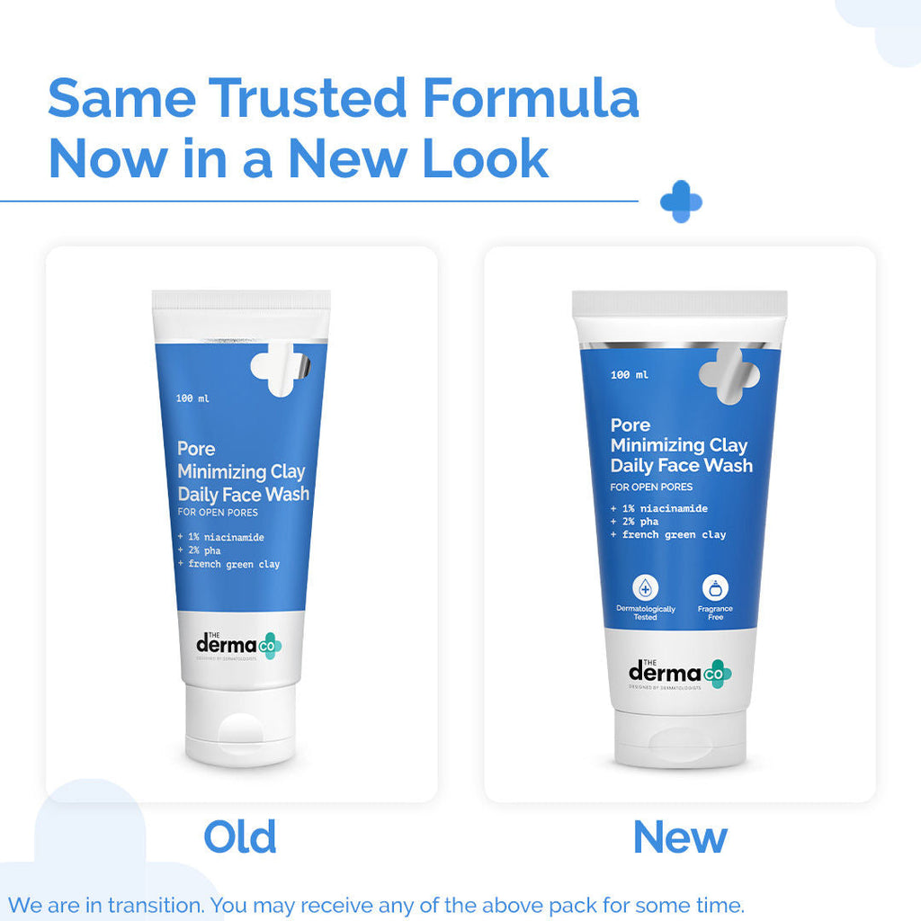 The Derma Co Pore Minimizing Face Wash With Clay, 1% Niacinamide & 2% PHA For Open Pores