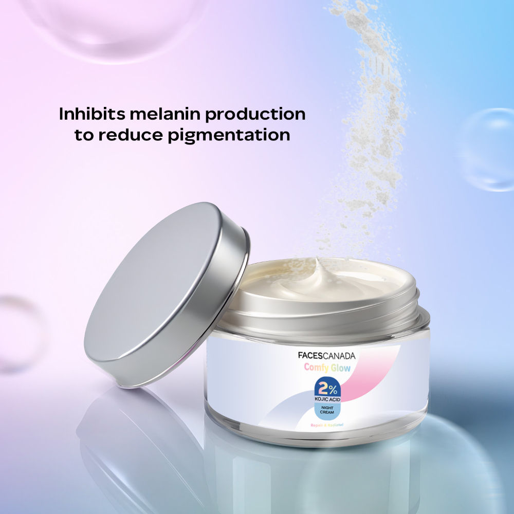 Faces Canada Comfy Glow 2% Kojic Acid Night Cream - Fades Dark Spots & Acne Marks