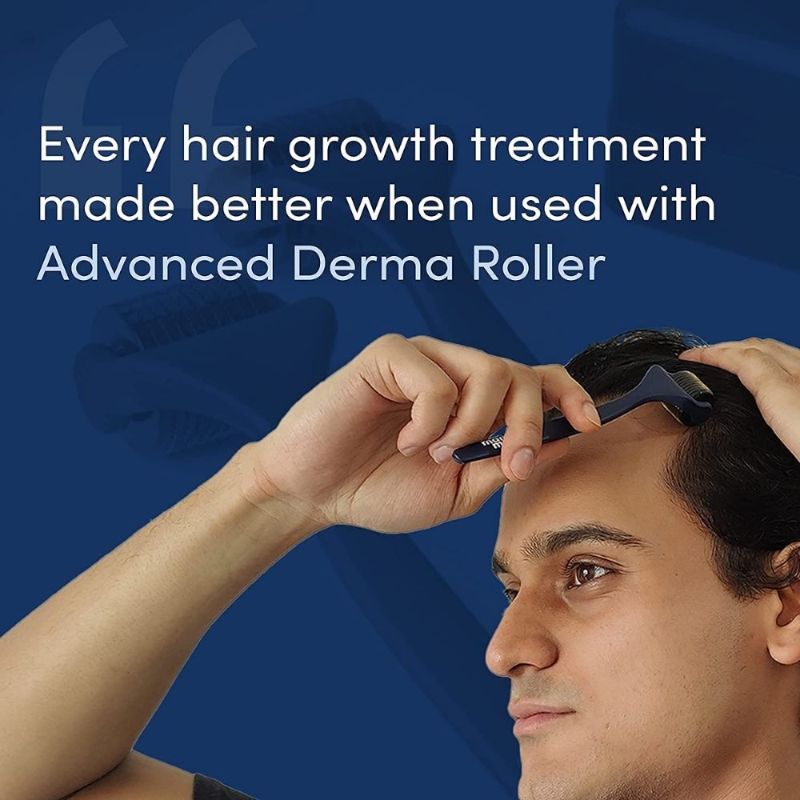 Man Matters Advance Derma Roller For Men, 540 Micro 0.5mm Titanium Alloy Needles