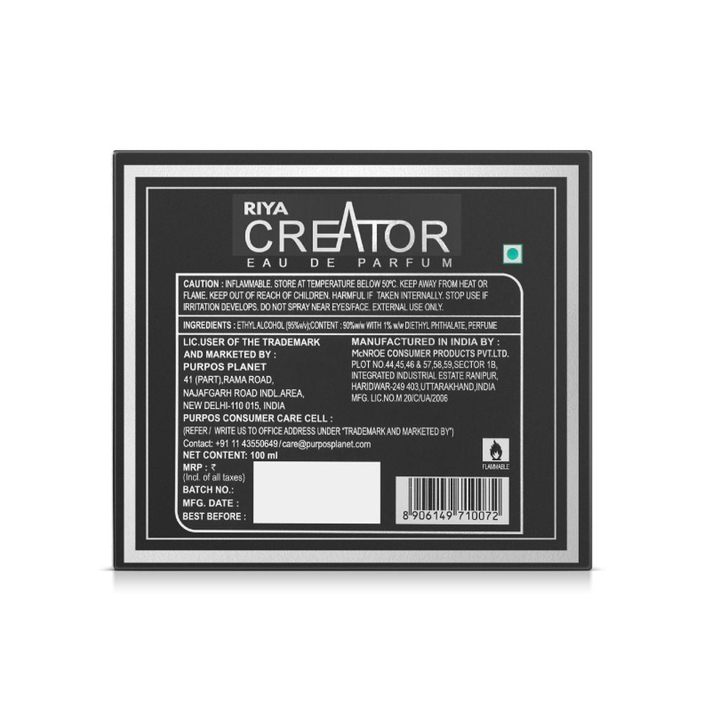 RIYA Creator Perfume for Men & Women EDP Long Lasting Fragrance Aromatic Fruity Woody Notes