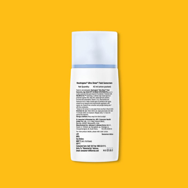 Neutrogena Ultrasheer Age Shield Fluid Face Sunscreen SPF 50+ PA++++