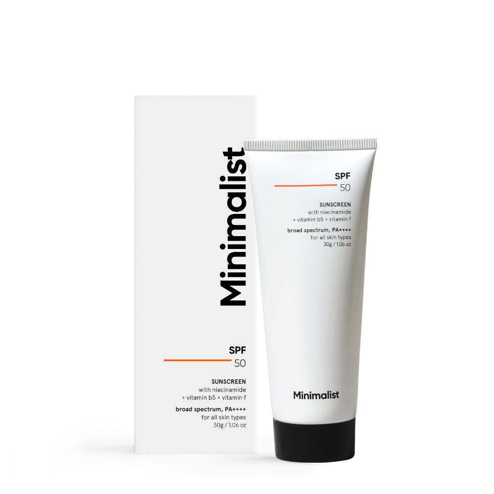 Minimalist SPF 50 PA ++++ Sunscreen With Multi-Vitamin For Reducing Photoaging & No White Cast