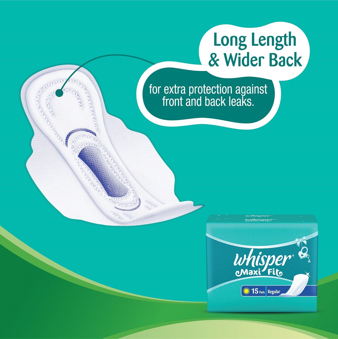 Whisper Maxi Fit Regular 15s Sanitary Pads for Women