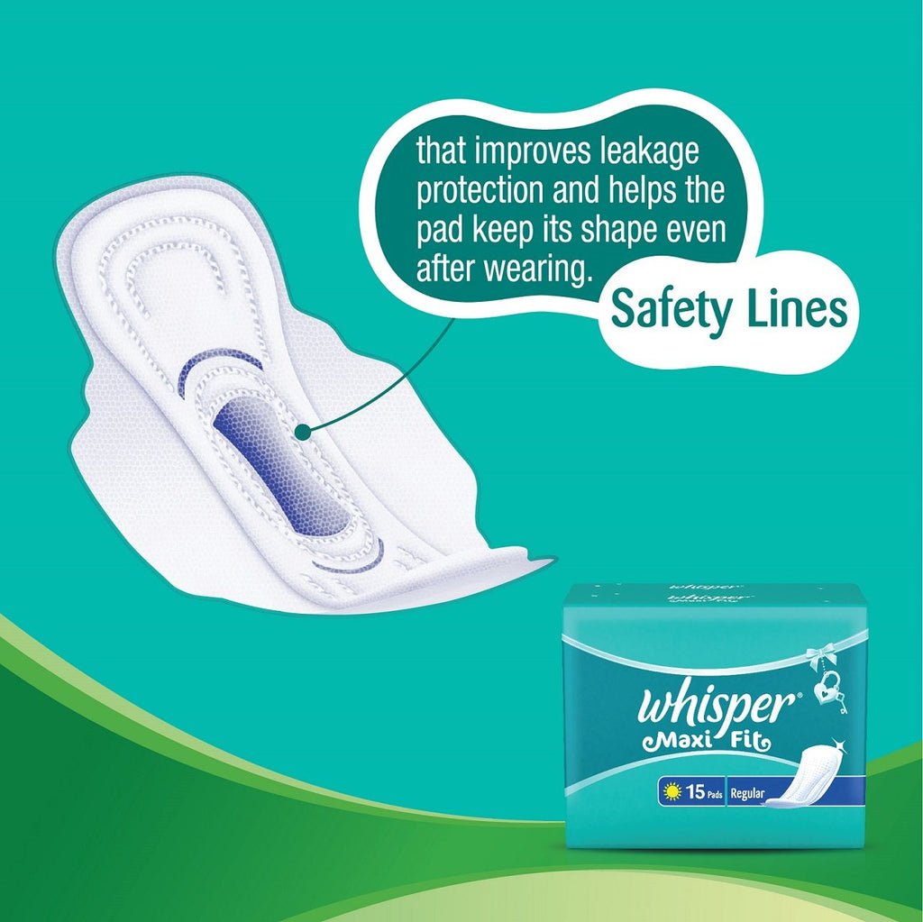 Whisper Maxi Fit Regular 15s Sanitary Pads for Women