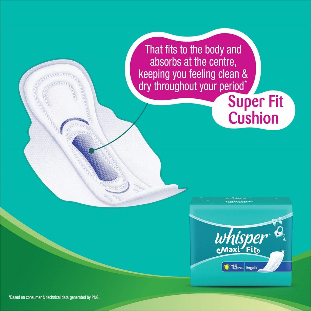 Whisper Maxi Fit Regular 15s Sanitary Pads for Women