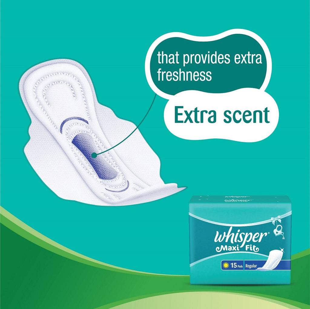 Whisper Maxi Fit Regular 15s Sanitary Pads for Women