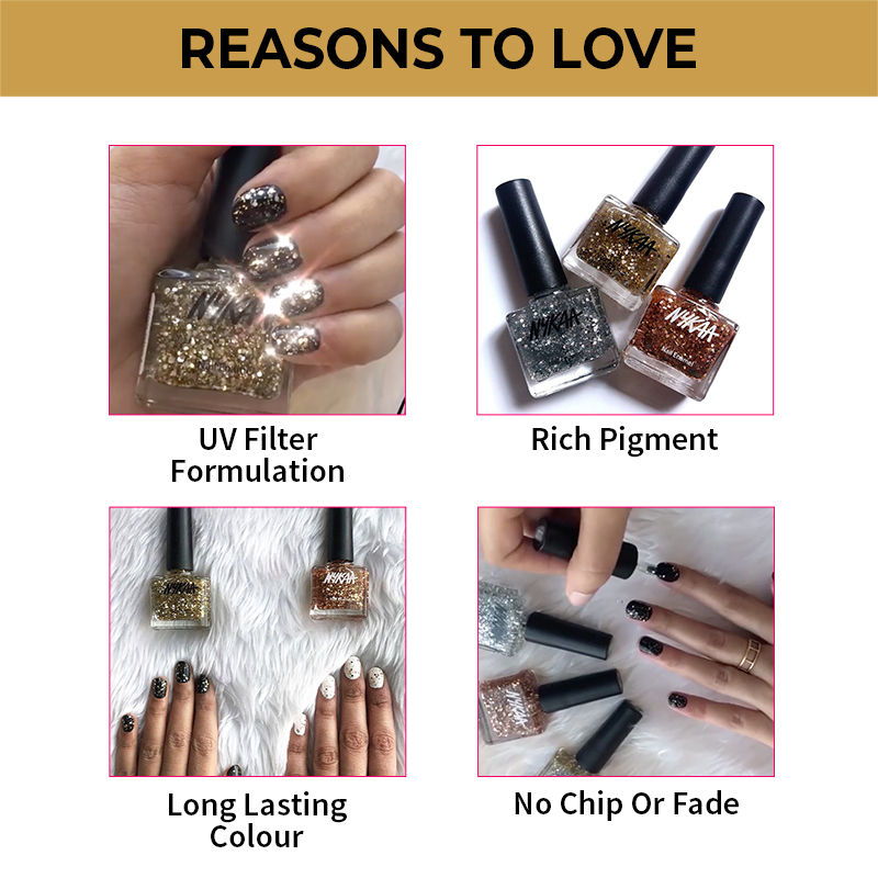 Nykaa Cosmetics Star Studded Glitter Coat Nail Enamel