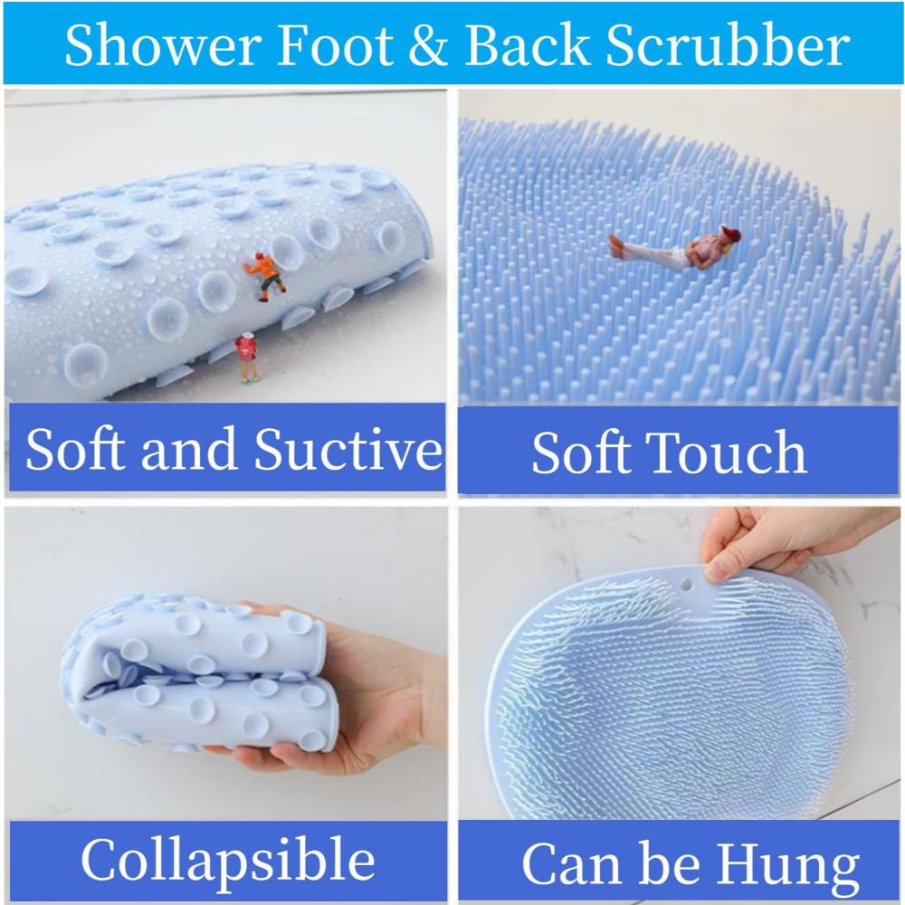 Kazarmaa Shower Silicone Bath Foot Mat for Back & Foot Scrubber