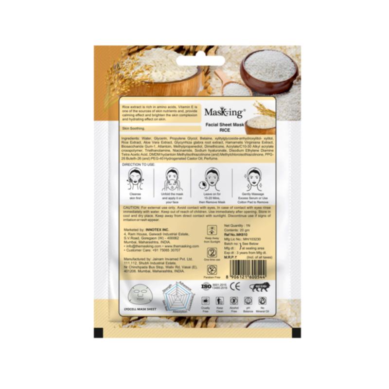 Masking Beauty Rice Facial Sheet Mask