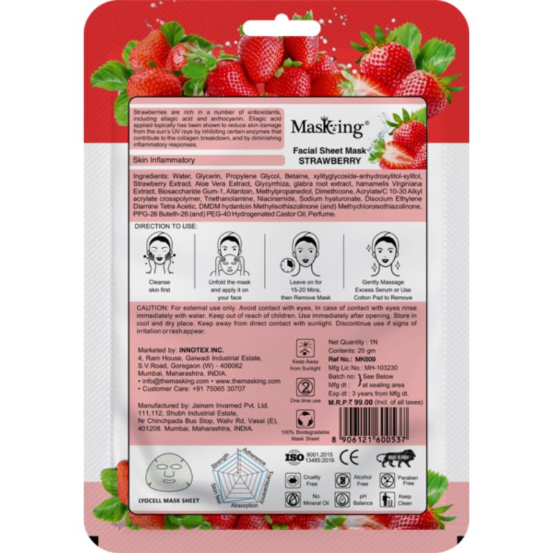 Masking Beauty Strawberry Facial Sheet Mask