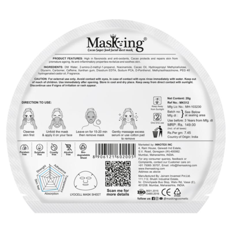 Masking Superfood Cacao Facial Sheet Mask