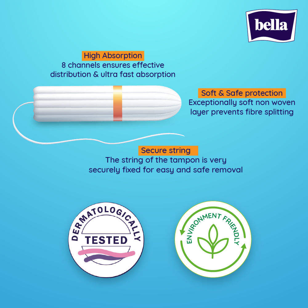 Bella Tampo Super Plus Easy Twist Tampons for Women - High Absorption, Leakproof, Comfort Fit for Very Heavy Flow (16 Pcs)