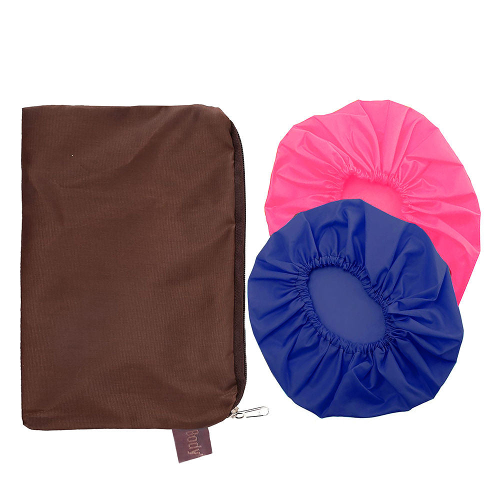 BodyHerbals Reusable Shower Caps For Women & Men 100% Water Proof, Blue And Pink