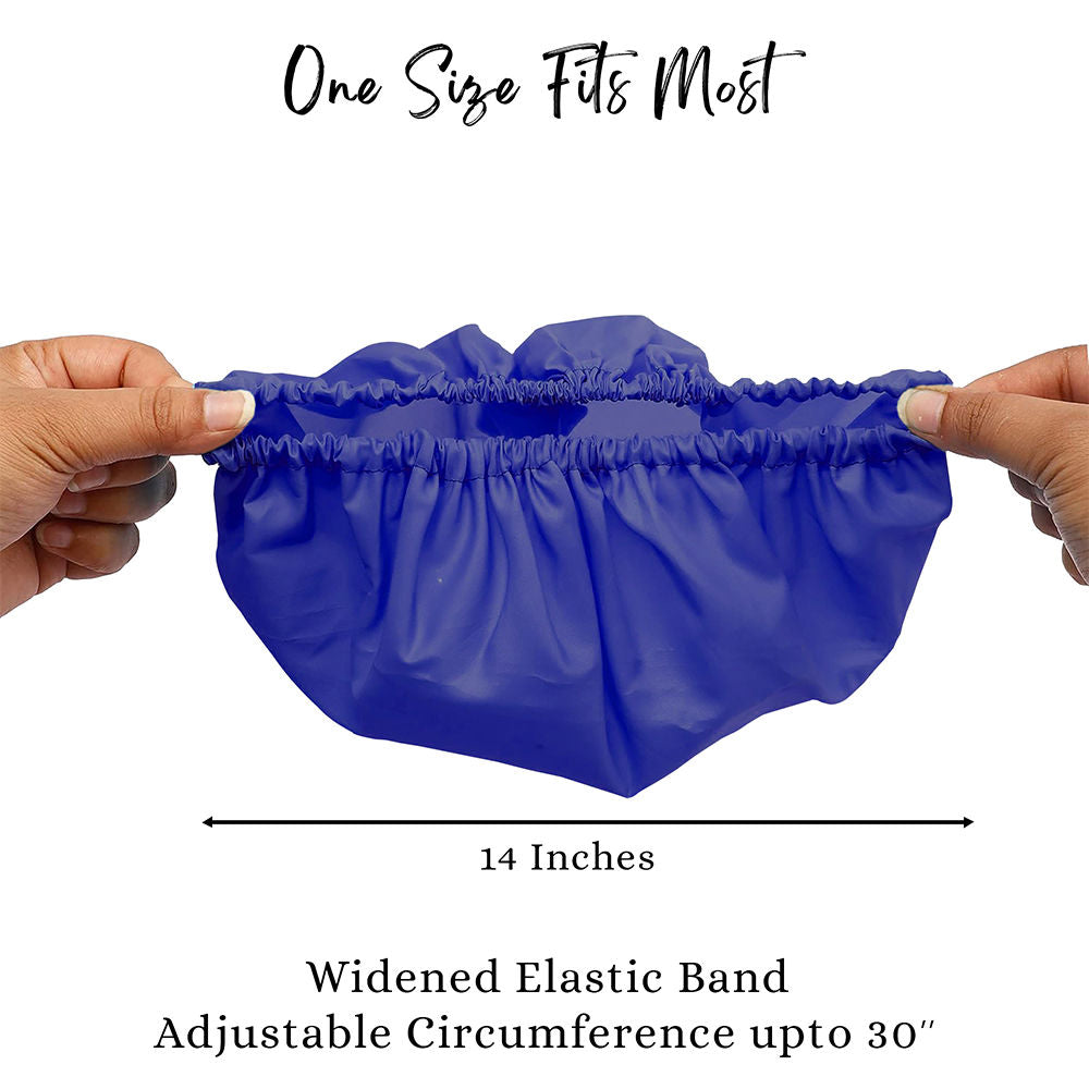 BodyHerbals Reusable Shower Caps For Women & Men 100% Water Proof, Blue And Pink