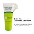 Conscious Chemist Salicylic Acid Face Wash For Oily Acne Prone Skin With Glycolic Acid &CICA Extract
