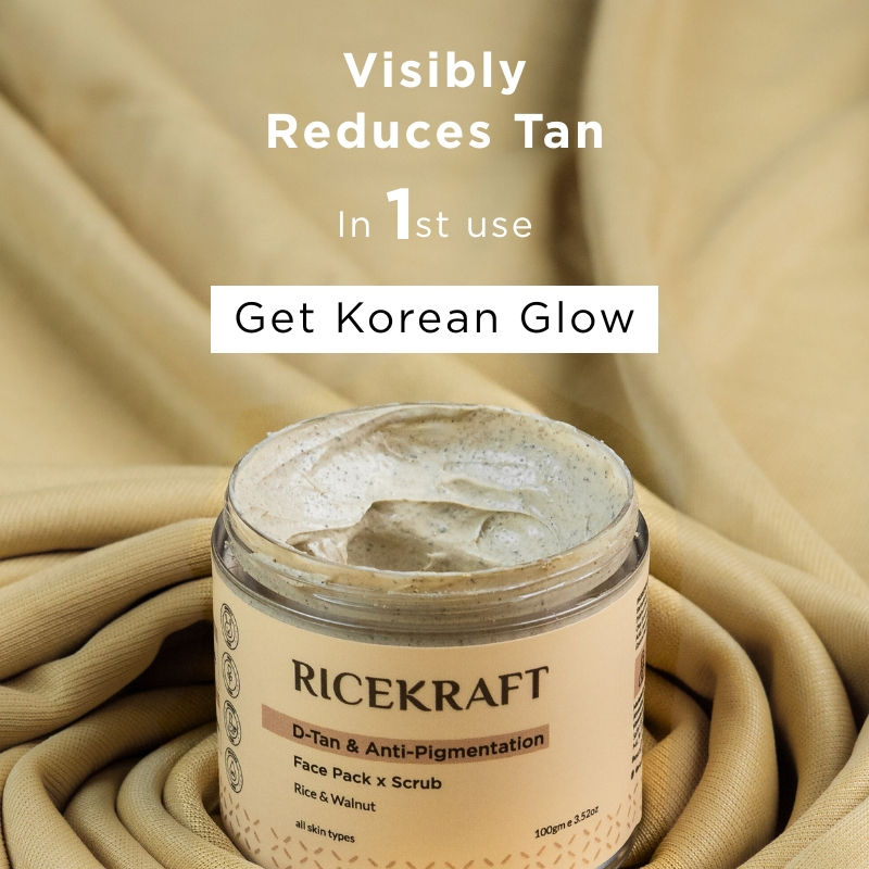 Ricekraft De Tan Face Pack Scrub With Rice, Walnut For Glowing Skin