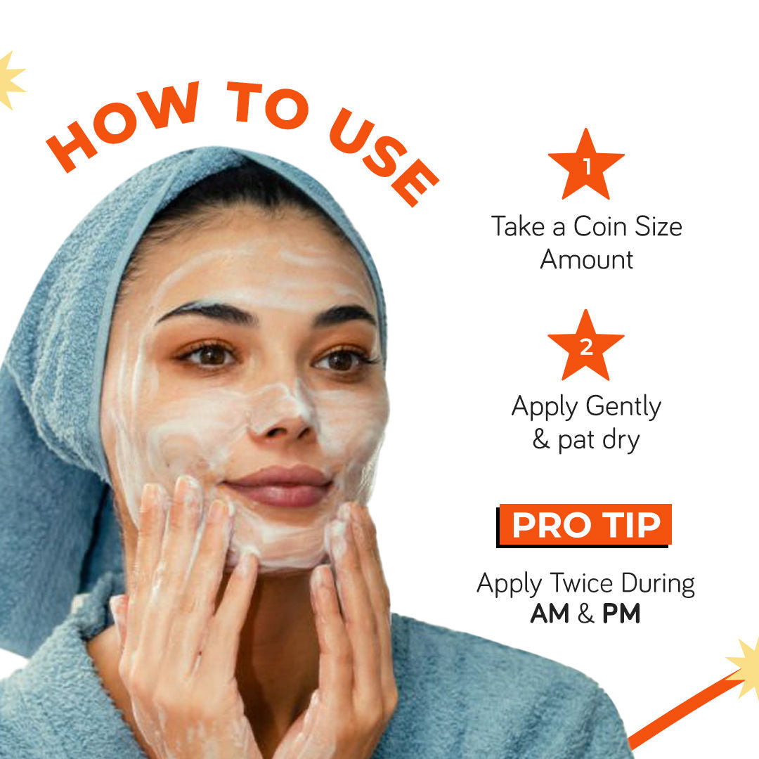 Moody Vitamin C Brightening Face Wash Cleanser With Niacinamide, AHA Grapefruit For Glowing Skin