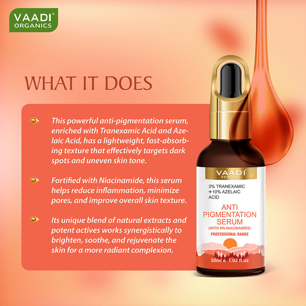 Vaadi Herbals 3%Tranexamic And 10% Azelaic Acid Anti Pigmentation Serum