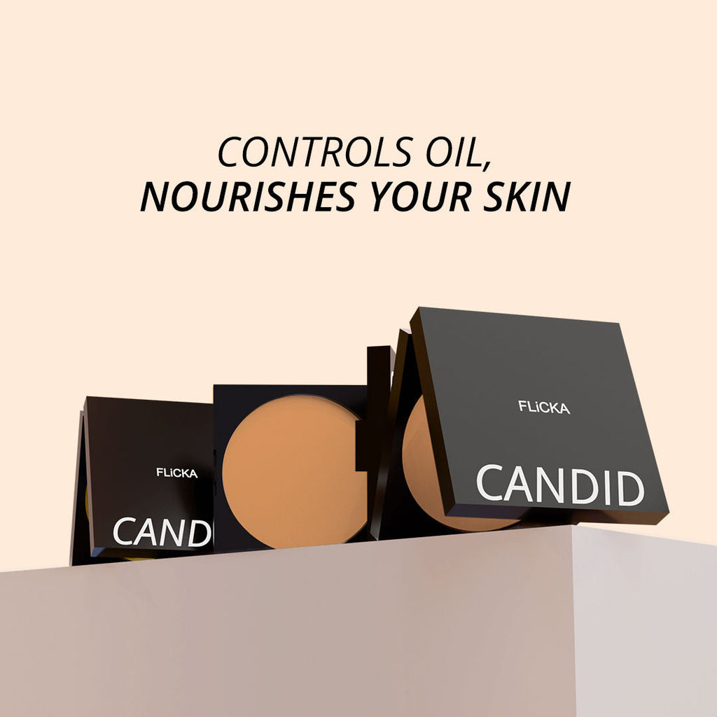 Flicka Candid Velvet Compact Powder Weightless Formula Satin Smooth Finish Perfect Blend