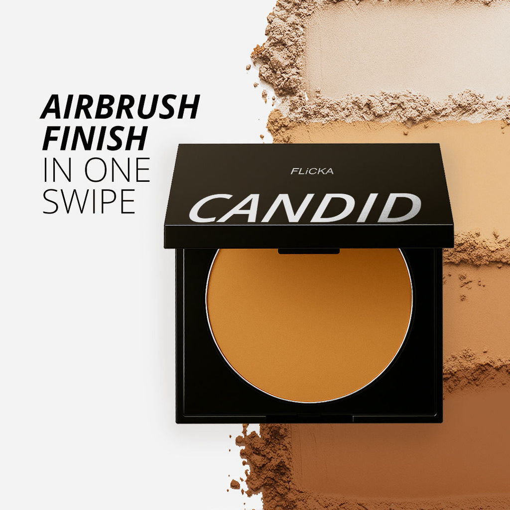 Flicka Candid Velvet Compact Powder Weightless Formula Satin Smooth Finish Perfect Blend