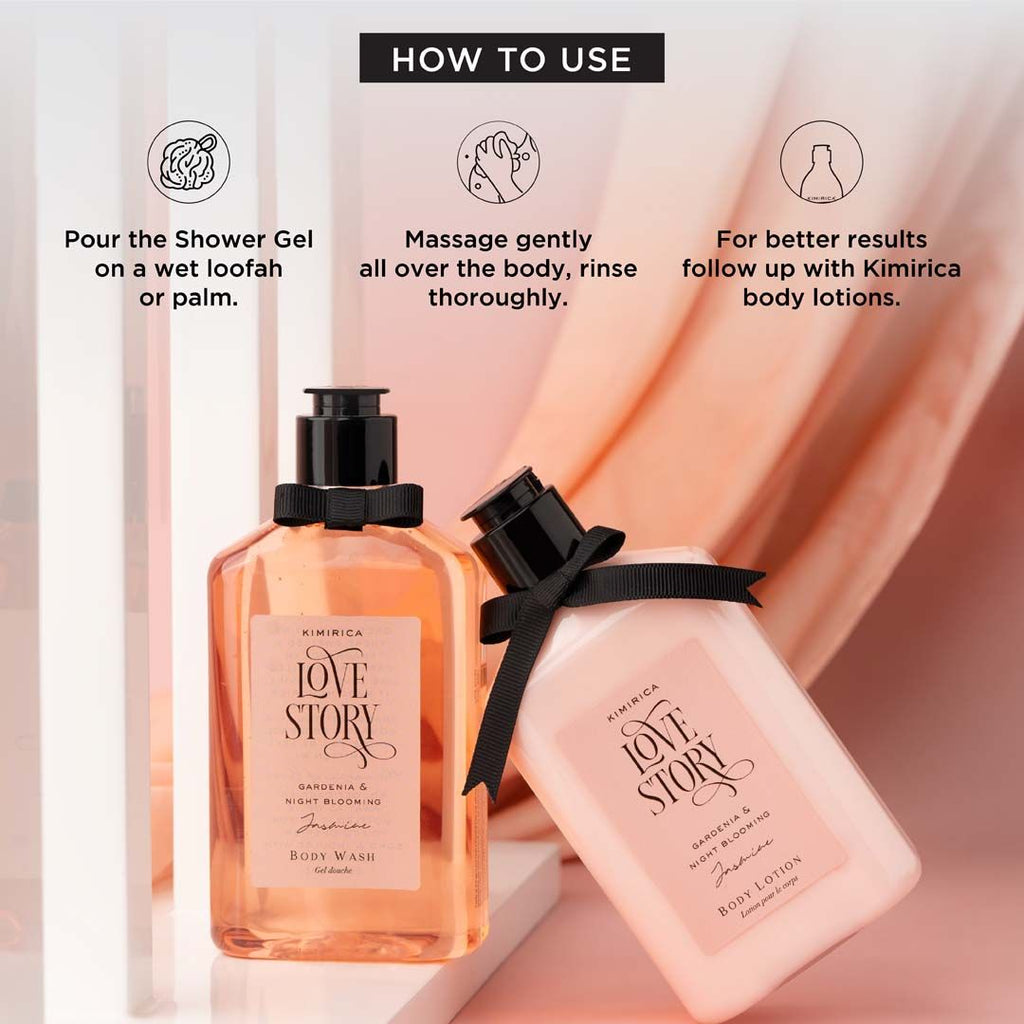 Kimirica Love Story Luxury Scented Body Wash For Soft And Supple Skin, 100% Vegan & Paraben Free
