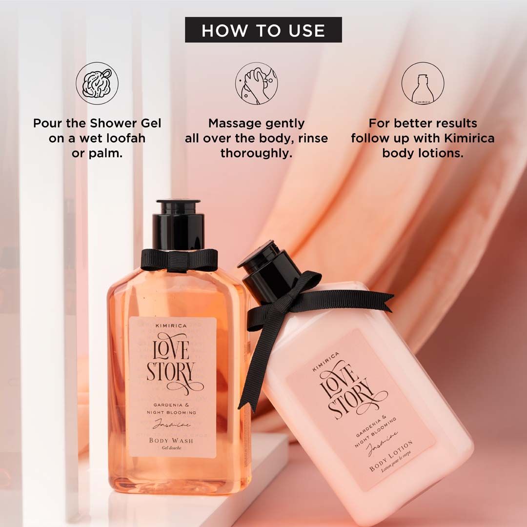 Kimirica Love Story Luxury Scented Body Wash For Soft And Supple Skin, 100% Vegan & Paraben Free