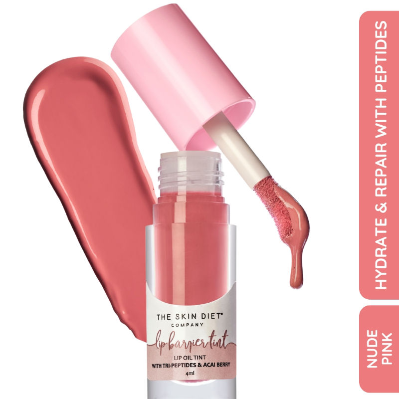 The Skin Diet Company Lip Barrier Tint High Shine Gloss Oil For Dry & Pigmented Lips - Pink Affair