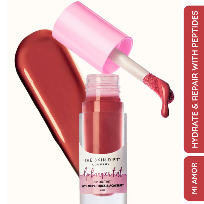 The Skin Diet Company Lip Barrier Tint High Shine Gloss Oil For Dry & Pigmented Lips - Pink Affair