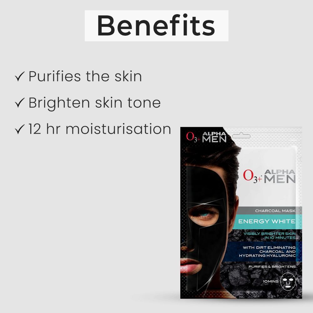 O3+ Alpha Men Energy White Charcoal Face Sheet Mask