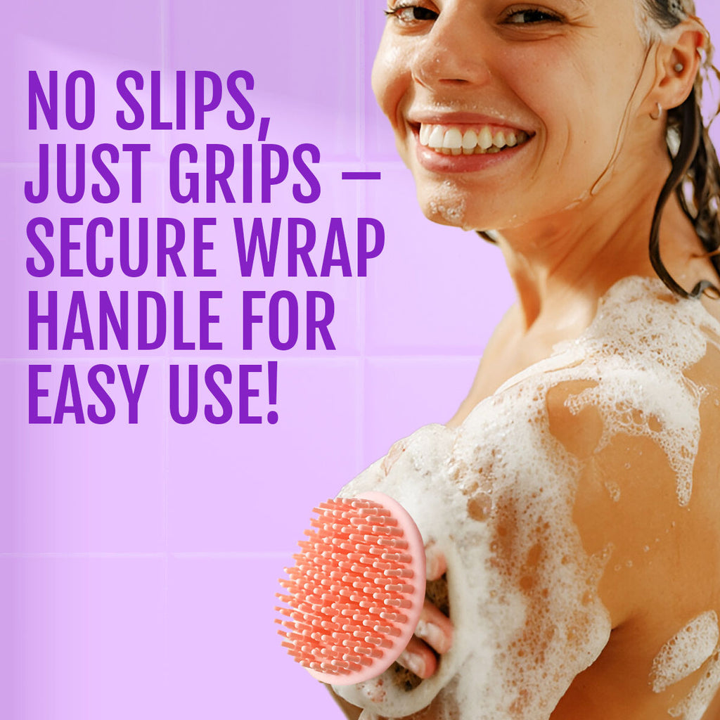 Matra 2 in 1 Bath and Shampoo Brush Double Sided Silicone Body Scrubber Scalp Massager Exfoliator